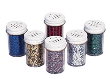 Decoratie - glitter - poeder - strooibus - verschillende kleuren - set van 8 x 20 g assorti