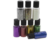 Decoratie - glitter - poeder - strooibus - verschillende kleuren - set van 8 x 20 g assorti