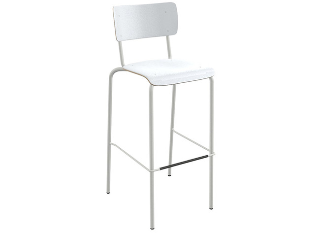 Stoel - College - Unikleur - Barstoel - Vierpoots - zithoogte 65 cm - wit - per stuk