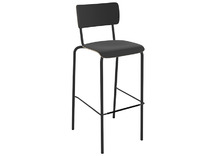 Stoel - College - Unikleur - Barstoel - Vierpoots - zithoogte 65 cm - zwart - per stuk
