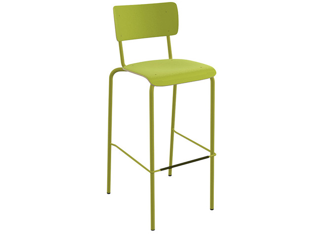 Stoel - College - Unikleur - Barstoel - Vierpoots - zithoogte 80 cm - groen - per stuk