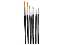 Penselen - Gold Line - rond - nylon - set van 8 assorti