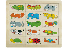 Puzzel - sorteerpuzzel - Beleduc - dieren - 30 stukjes - hout - per stuk