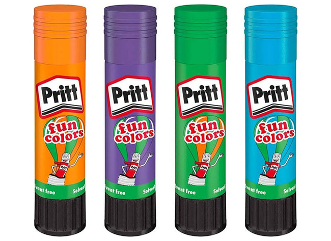 Lijm - lijmstick - Pritt Fun Colors - gekleurd - set van 4