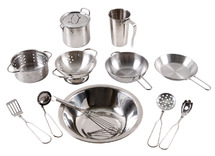 Speelgoed - keukengerei - Beleduc - modderkeuken - roestvrij staal - per set