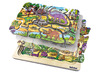 Lagenpuzzel - 4 in 1 puzzel - dino's - 44 stukjes - glow in the dark - hout - per stuk