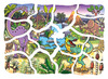 Lagenpuzzel - 4 in 1 puzzel - dino's - 44 stukjes - glow in the dark - hout - per stuk