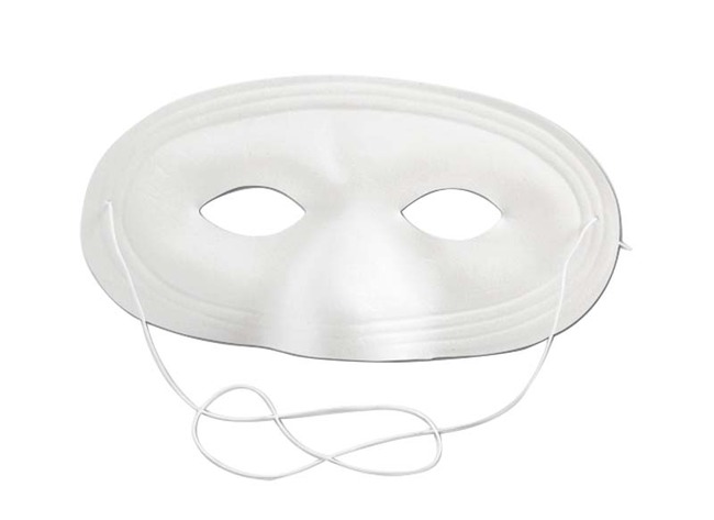 Maskers - karton - half - blanco - set van 12