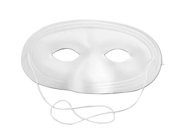 Masques - en plastique - demi-visages - set/12