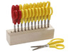 Scharen - 12 asymmetrische scharen - 12,5 cm- in een scharenblok - per set