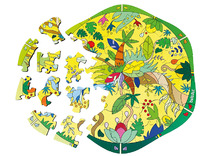 Themapuzzel - mandala jungle - Beleduc - 41 stukjes - hout - per stuk
