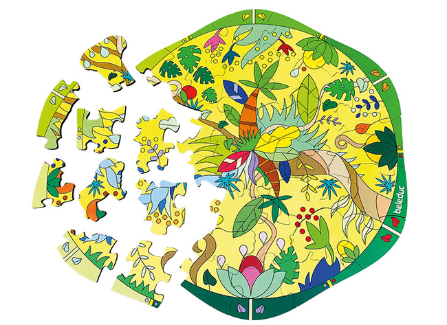 Themapuzzel - mandala jungle - Beleduc - 41 stukjes - hout - per stuk