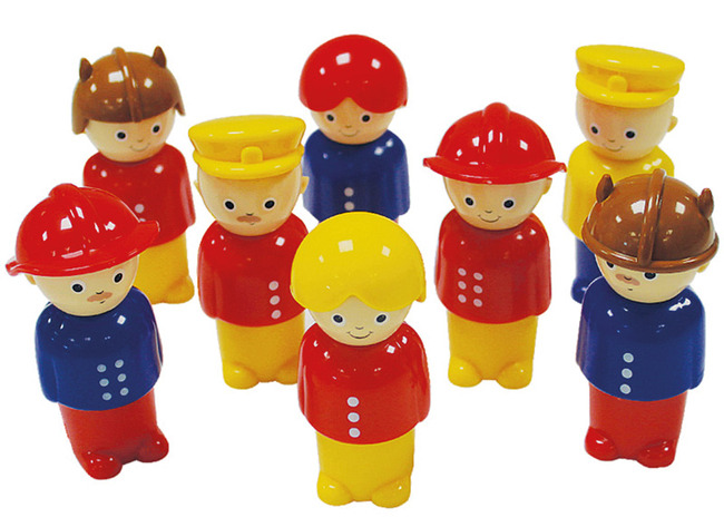 Speelgoedpoppen - spelfiguren in opbergemmer - set van 50 assorti