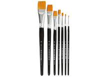 Penselen - Gold Line - plat - nylon - set van 7 assorti