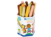 Stiften - kleurstiften - Giotto Turbo Maxi Skin Tones - huidskleuren - dikke punt - set van 16 assorti