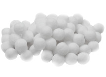 Decoratie - pompons - wit - mini - klein - 1 cm diameter - set van 450 assorti