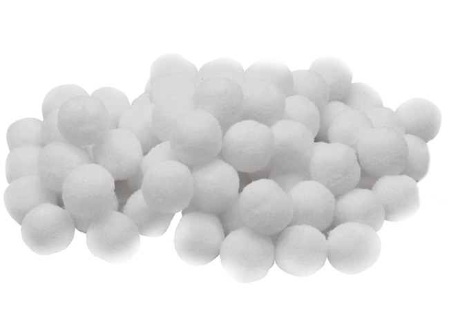 Decoratie - pompons - wit - mini - klein - 1 cm diameter - set van 450 assorti