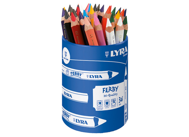 Potloden - kleurpotloden - Lyra Ferby - driehoekig - dik - set van 36 assorti
