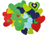 Stickers - vilt - decoratie - verschillende kleuren en vormen - budget - voordeelpakket - zelfklevend - set van 600 assorti