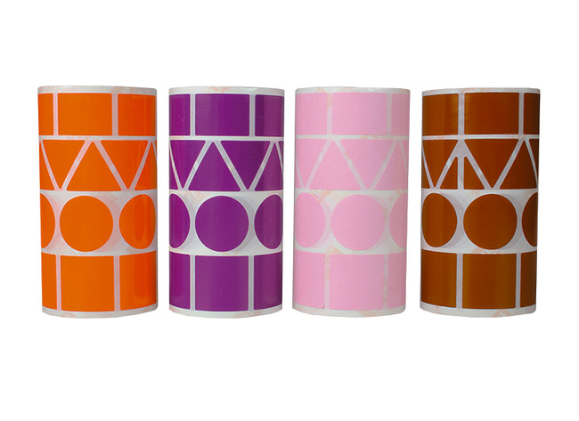 Stickers - Apli - geometrisch - 2,7 cm - rood, blauw, groen, geel - set van 1357 assorti