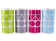 Stickers - Apli - geometrisch - 2,7 cm - fuchsia, blauw, groen, grijs - per rol