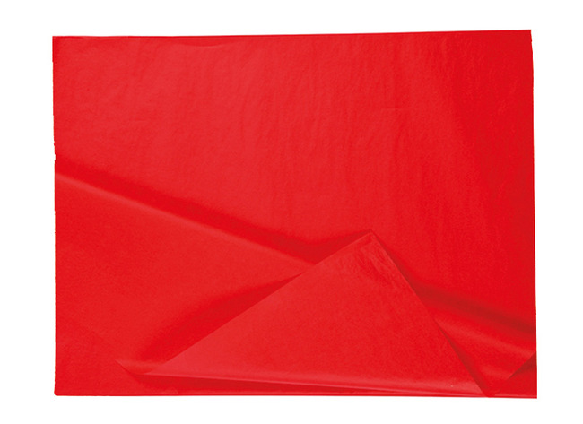 Knutselpapier - zijdepapier - 50 x 70 cm - rood - pak van 26 vellen