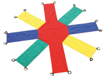 Bewegen - parachute met handvaten - zon - per stuk