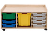 Speelmeubel - speeltafel op wieltjes met opbergruimte - kruiphoogte 77 x 104 x 46 cm - beuk, lichte esdoorn, wit - speelhoek