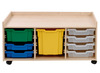 Speelmeubel - speeltafel op wieltjes met opbergruimte - kruiphoogte 77 x 104 x 46 cm - beuk, lichte esdoorn, wit - speelhoek