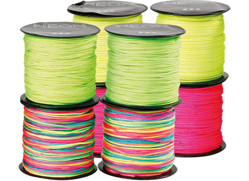 spannend verbinding verbroken Religieus Draad - macramé - koord - neon - 0,1 cm diameter - set van 8 assorti - Baert