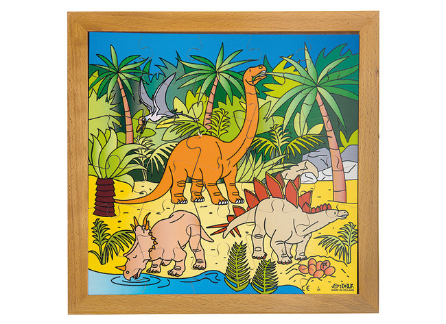 Themapuzzel - Rolf - dinosaurussen - 30 stukjes - hout - per stuk