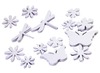 Figuren - vlinders, libellen en bloemen - karton - blanco - set van 362 assorti