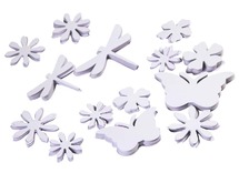 Karton - vlinders, libellen en bloemen - figuren - blanco - set van 362 assorti