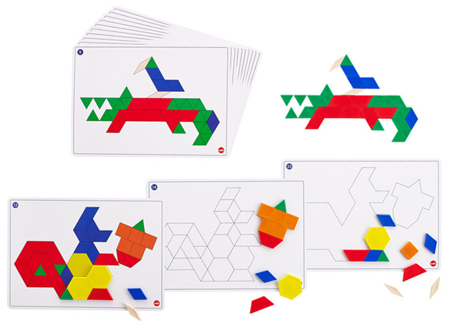 Blokken - geometrische vormen - multivormen - opdrachtkaarten voor LL1433 - set van 20 assorti