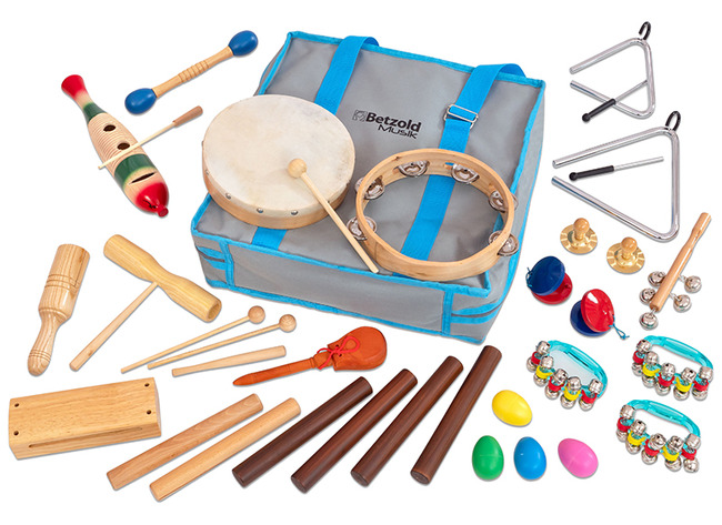 Muziek - muziektas met instrumenten - set van 26 assorti