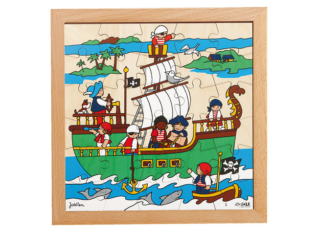Puzzel - themapuzzel - Rolf - piraten - 30 stukjes - hout - per stuk