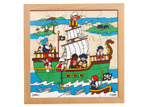 Themapuzzel - Rolf - piraten - 30 stukjes - hout - per stuk