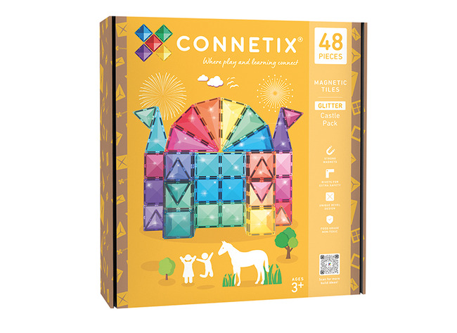 Bouwset - Connetix Castle Glitter Pack - magnetisch - set van 48