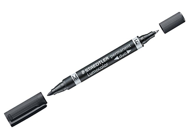 Marqueur permanent - Staedtler Lumocolor noir - double pointe - pièce