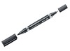 Stift - viltstift - permanent - staedtler lumocolor zwart - dubbelpunter - per stuk
