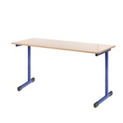 LEERLINGENTAFEL - TAU - DUBBEL - VERSTELBAAR - ZONDER BOEKENVAK - GEKLEURD