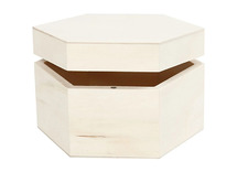 Dozen - hout - 12 x 7 cm - zeshoekige - per stuk