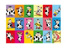 Stickers - fantasie - dieren - grappige koeien - 36 motieven - set van 720 assorti