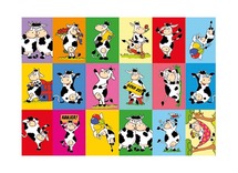 Stickers - fantasie - dieren - grappige koeien - 36 motieven - assortiment van 720