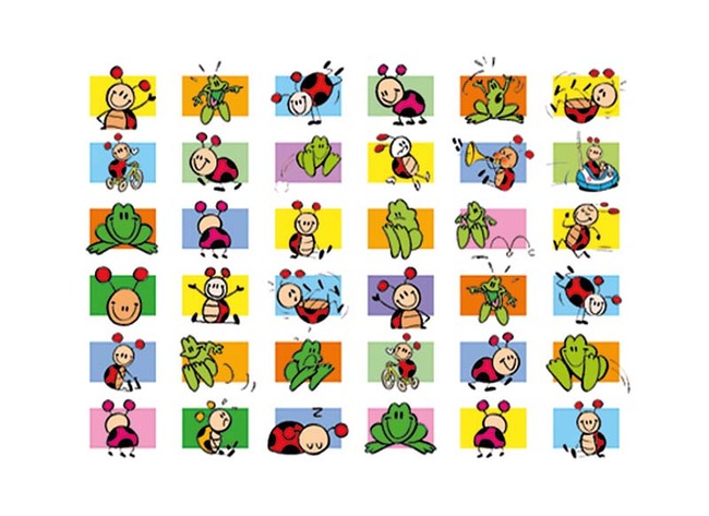 Stickers - fantasie - dieren - stip en jolly - 100 motieven - set van 2000 assorti
