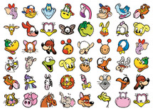 Stickers - fantasie - dieren - vrolijke dierenkopjes - 48 motieven - set van 960 assorti