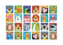 Stickers - fantasie - dieren - wilde dieren - 35 motieven - assortiment van 700