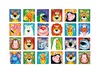 Stickers - fantasie - dieren - wilde dieren - 35 motieven - set van 700 assorti