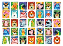 Stickers - fantasie - dieren - wilde dieren - 35 motieven - set van 700 assorti