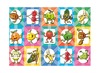 Stickers - fantasie - smileys - fruitjes - 35 motieven - set van 700 assorti